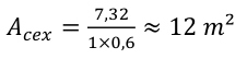 7,32 𝐴𝑐𝑒𝑥= 1×0,6 ≈12 𝑚²