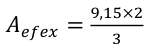 9,15×2 𝐴𝑒𝑓𝑒𝑥= 3